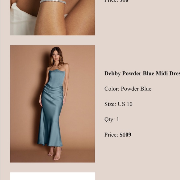 Elegant Blue Midi Dress - Picture 1 of 2